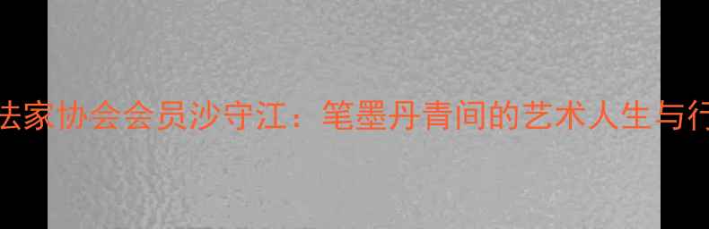 图片 中国书法家协会会员沙守江：笔墨丹青间的艺术人生与行业影响