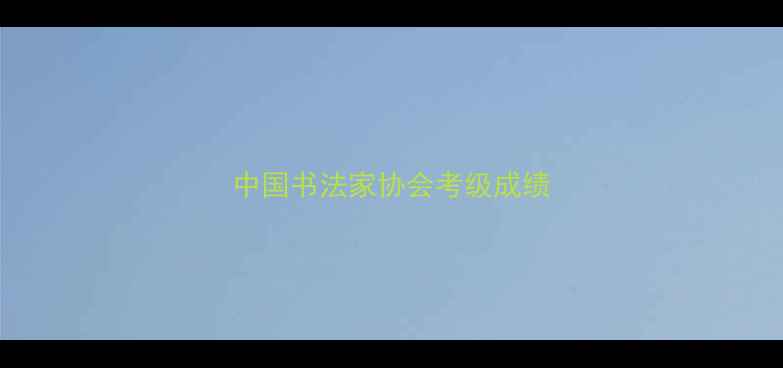 图片 中国书法家协会考级成绩
