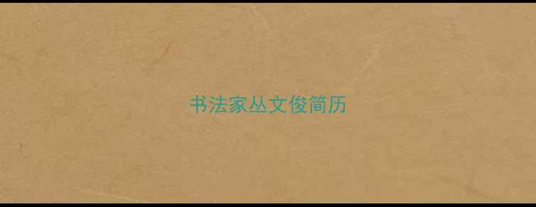 图片 书法家丛文俊简历