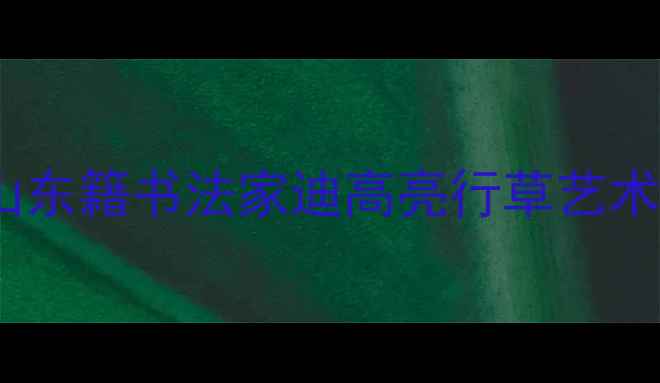 图片 书法艺术十大家：山东籍书法家迪高亮行草艺术与艺术成就全纪录2