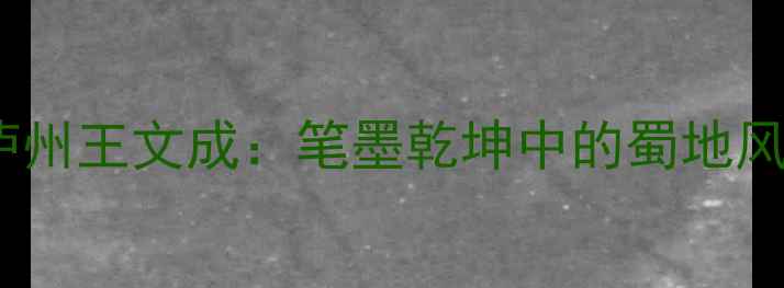 图片 书法艺术探秘泸州王文成：笔墨乾坤中的蜀地风韵与文人精神1