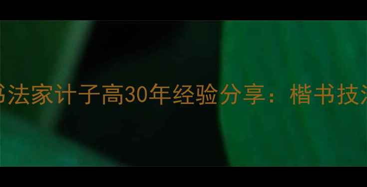 图片 书法零基础必看！书法家计子高30年经验分享：楷书技法全+作品欣赏指南1