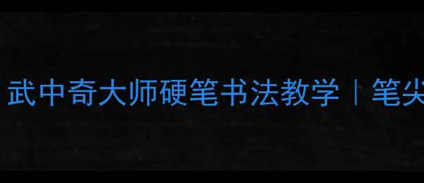 图片 书法零基础必看！武中奇大师硬笔书法教学｜笔尖舞动的人生美学1
