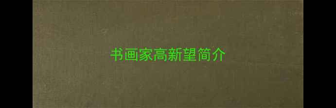图片 书画家高新望简介