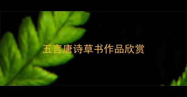 图片 五言唐诗草书作品欣赏