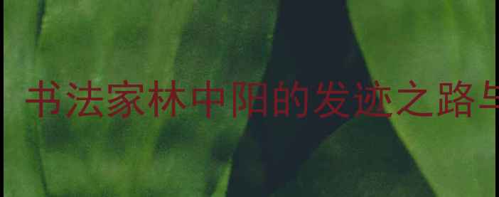 图片 从草根到大师：书法家林中阳的发迹之路与书法艺术启示