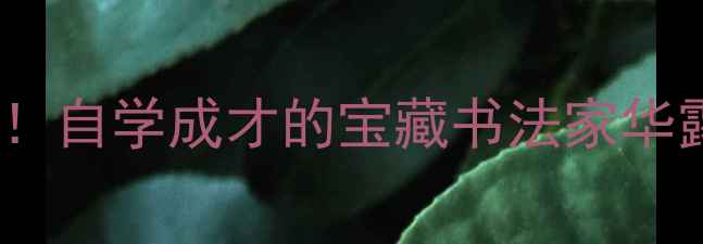 图片 天津零基础书法逆袭！自学成才的宝藏书法家华露香如何爆火出圈？2