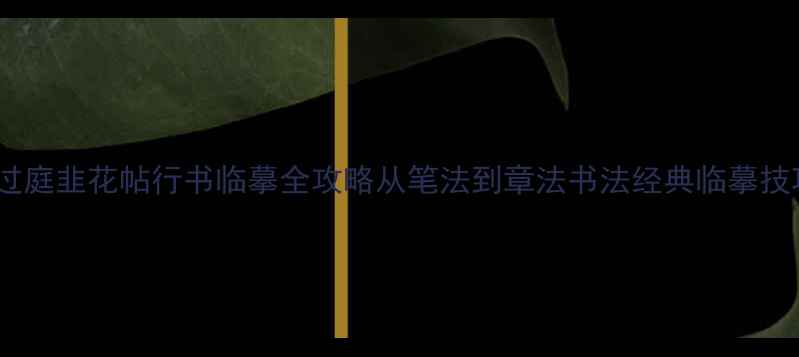 图片 孙过庭韭花帖行书临摹全攻略从笔法到章法书法经典临摹技巧1