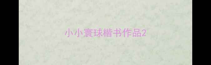 图片 小小寰球楷书作品2