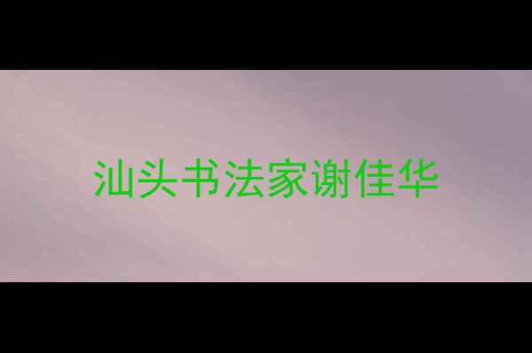图片 汕头书法家谢佳华