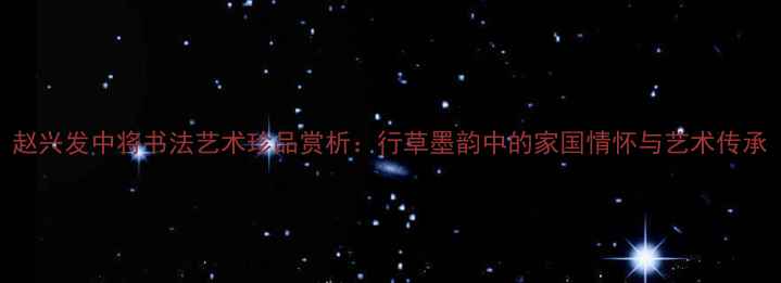 图片 赵兴发中将书法艺术珍品赏析：行草墨韵中的家国情怀与艺术传承