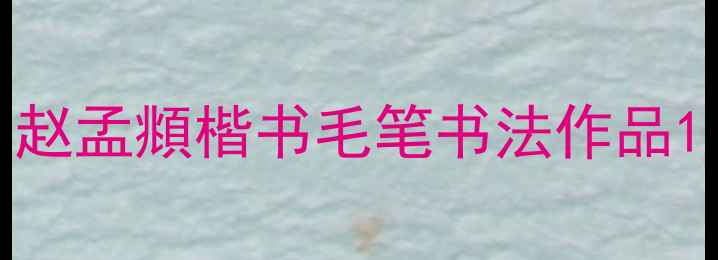 图片 赵孟頫楷书毛笔书法作品1