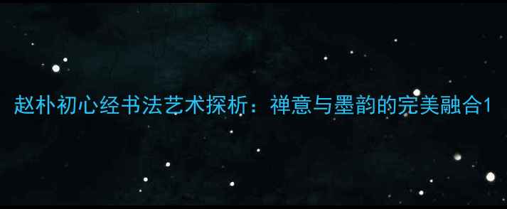图片 赵朴初心经书法艺术探析：禅意与墨韵的完美融合1
