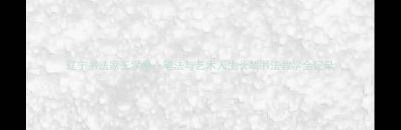 图片 辽宁书法家王学帛：笔法与艺术人生长辈书法教学全记录