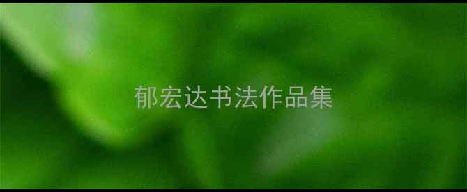 图片 郁宏达书法作品集