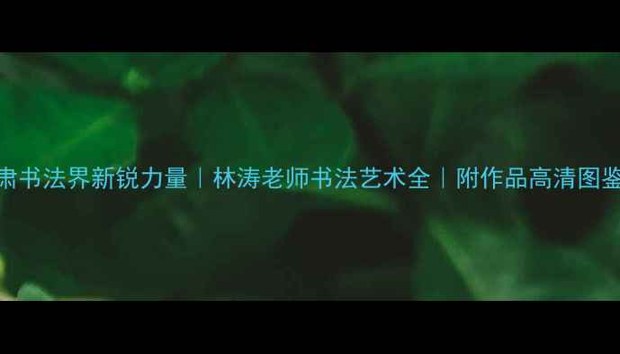 图片 📜甘肃书法界新锐力量｜林涛老师书法艺术全｜附作品高清图鉴🖌️
